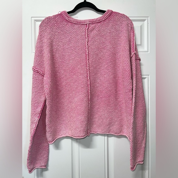 New In Mineral Washed Pink Sweater size Large - Picture 2 of 7